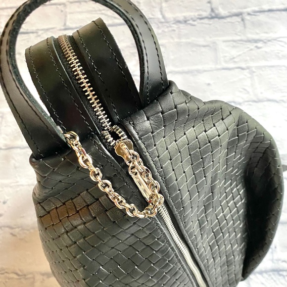 HANDCRAFTED WOVEN REAL LEATHER BACKPACK NWOT - Picture 6 of 10